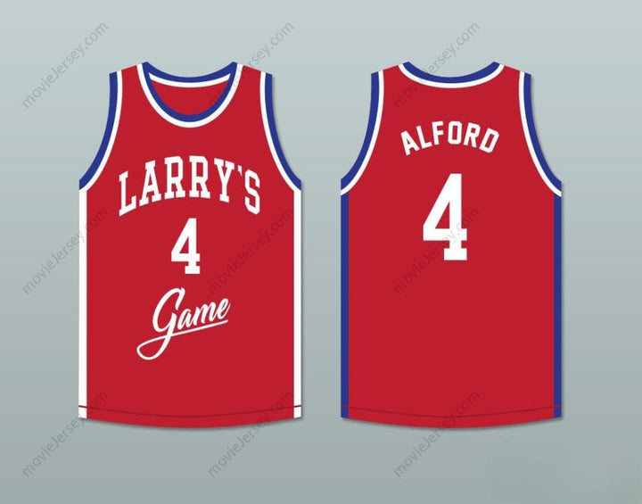 CUSTOM ANY Name Number STEVE ALFORD 4 LARRY'S GAME RED BASKETBALL JERSEY 1988 CHARITY EVENT Top Stitched S-6XL