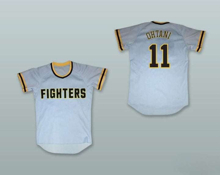 Custom Any Name Number SHOHEI OTANI 11 HOKKAIDO NIPPON-HAM FIGHTERS LIGHT BLUE PULLOVER BASEBALL JERSEY Top Stitched S-6XL