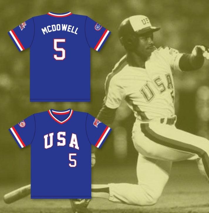 Custom Any Name Number ODDIBE MCDOWELL 5 1984 USA TEAM BLUE BASEBALL JERSEY Top Stitched S-6XL
