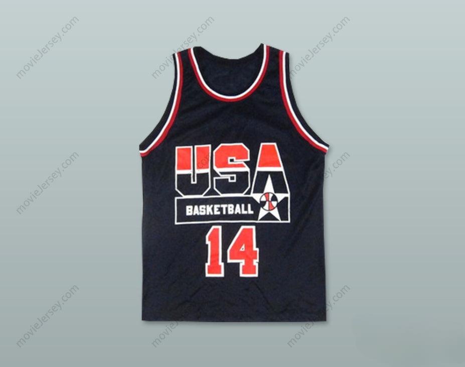 CUSTOM ANY Name Number ALONZO MOURNING 14 USA AWAY BASKETBALL JERSEY Top Stitched S-6XL