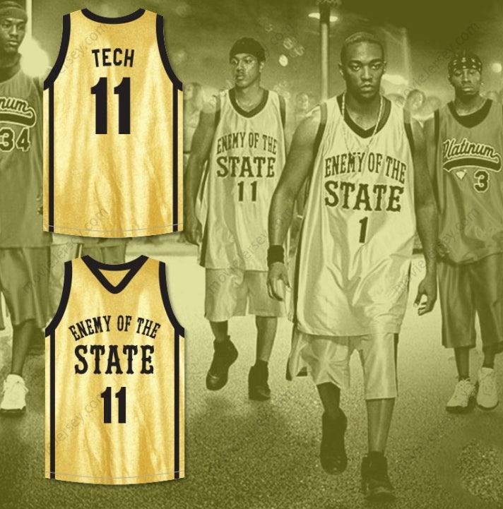 CUSTOM ANY Name Number ANTHONY MACKIE TECH 11 ENEMY OF THE STATE BASKETBALL JERSEY CROSSOVER Top Stitched S-6XL
