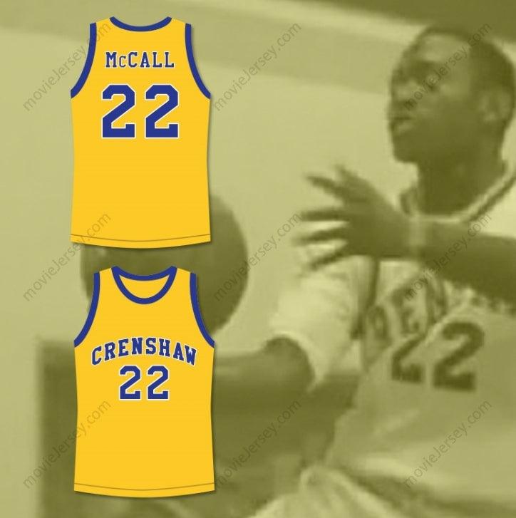CUSTOM ANY Name Number QUINCY MCCALL 22 CRENSHAW HIGH SCHOOL YELLOW BASKETBALL JERSEY LOVE AND BASKETBALL Top Stitched S-6XL