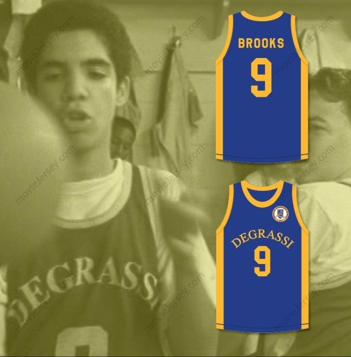 CUSTOM ANY Name Number JIMMY BROOKS 9 DEGRASSI COMMUNITY SCHOOL PANTHERS HOME BASKETBALL JERSEY WITH PATCH Top Stitched S-6XL