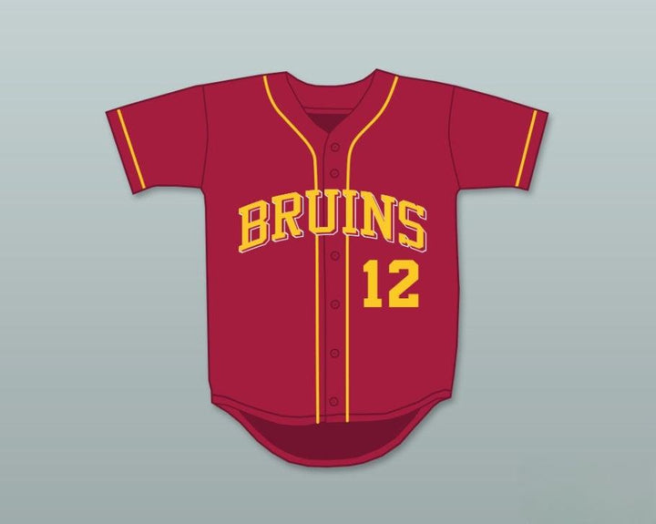 Custom Any Name Number AARON HICKS 12 WOODROW WILSON CLASSICAL HIGH SCHOOL BRUINS CARDINAL RED BASEBALL JERSEY 2 Top Stitched S-6XL