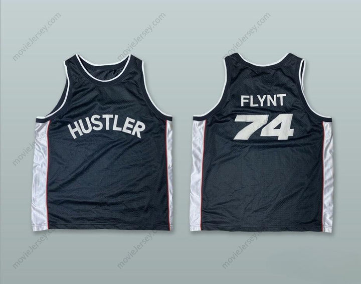 CUSTOM ANY Name Number LARRY FLINT 74 HUSTLER BLACK BASKETBALL JERSEY Top Stitched S-6XL