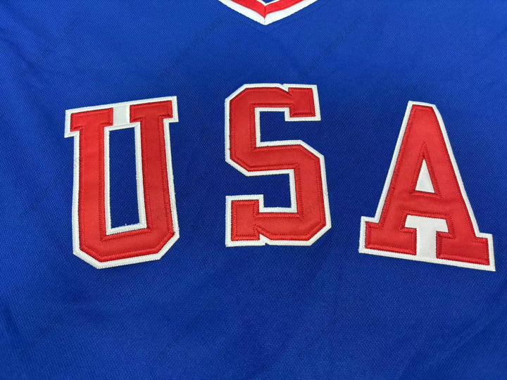 Custom Any Name Number DONALD TRUMP 45 USA 1980 STYLE BLUE HOCKEY JERSEY Top Stitched S-6XL