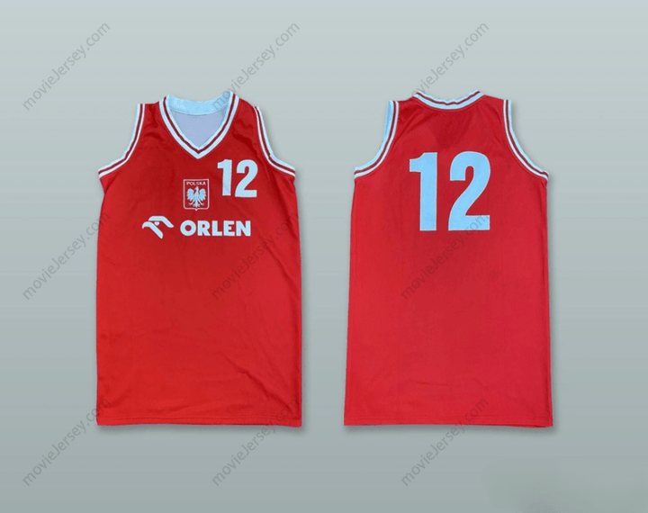 CUSTOM ANY Name Number POLAND NATIONAL TEAM 12 RED BASKETBALL JERSEY Top Stitched S-6XL