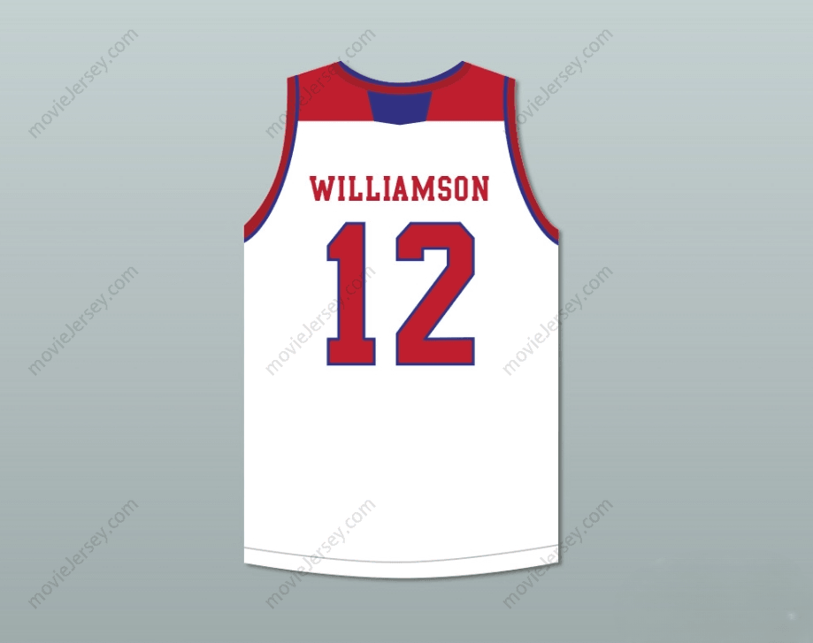 CUSTOM ANY Name Number ZION WILLIAMSON 12  DAY SCHOOL GRIFFINS WHITE BASKETBALL JERSEY 6 Top Stitched S-6XL