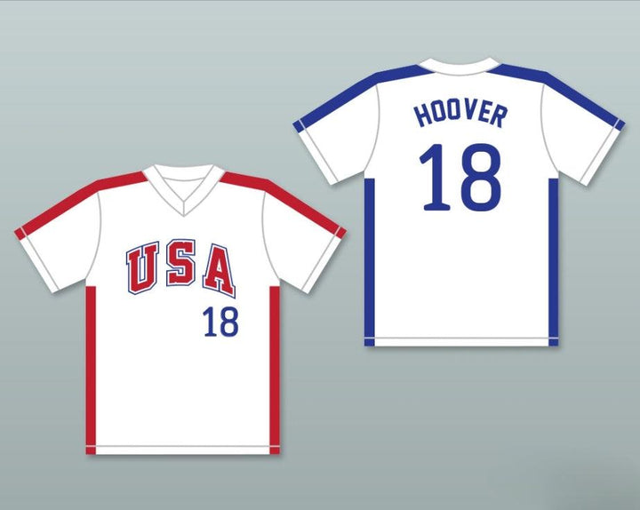 Custom Any Name Number JOHN HOOVER 18 1984 USA TEAM WHITE BASEBALL JERSEY Top Stitched S-6XL