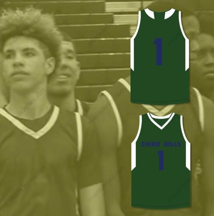 CUSTOM ANY Name Number LAMELO BALL 1   HIGH SCHOOL HUSKIES GREEN BASKETBALL JERSEY Top Stitched S-6XL