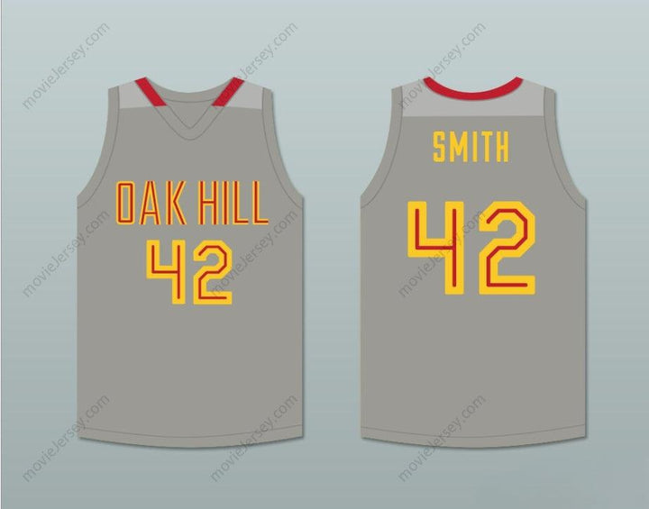 CUSTOM ANY Name Number JOSH SMITH 42 OAK HILL ACADEMY GRAY BASKETBALL JERSEY Top Stitched S-6XL