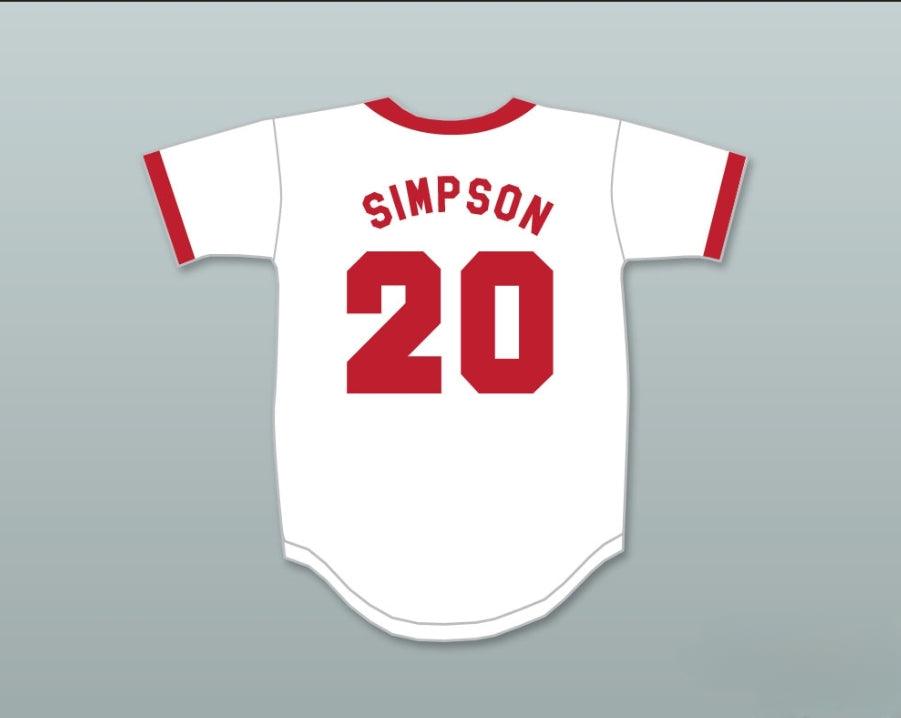 Custom Any Name Number HOMER SIMPSON 20  ISOTOPES BUTTON DOWN BASEBALL JERSEY Top Stitched S-6XL