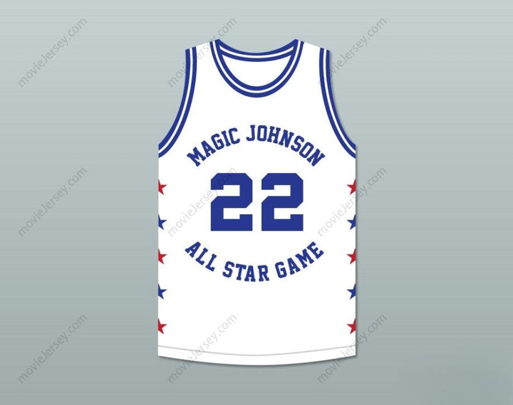 CUSTOM ANY Name Number ROLANDO BLACKMAN 22 MAGIC JOHNSON ALL STAR GAME WHITE BASKETBALL JERSEY 1986 MIDSUMMER NIGHT'S MAGIC CHARITY EVENT Top Stitched S-6XL