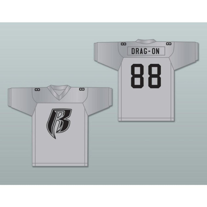 CUSTOM ANY Name Number DRAG-ON ROUGH RYDERS 88 SILVER Football Jersey Top Stitched S-6XL