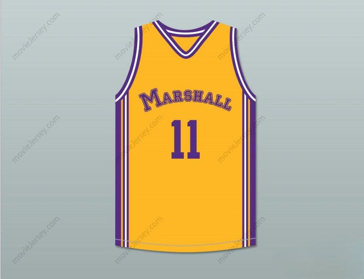 CUSTOM ANY Name Number ARTHUR AGEE 11 JOHN MARSHALL METROPOLITAN HIGH SCHOOL COMMANDOS YELLOW BASKETBALL JERSEY HOOP DREAMS Top Stitched S-6XL