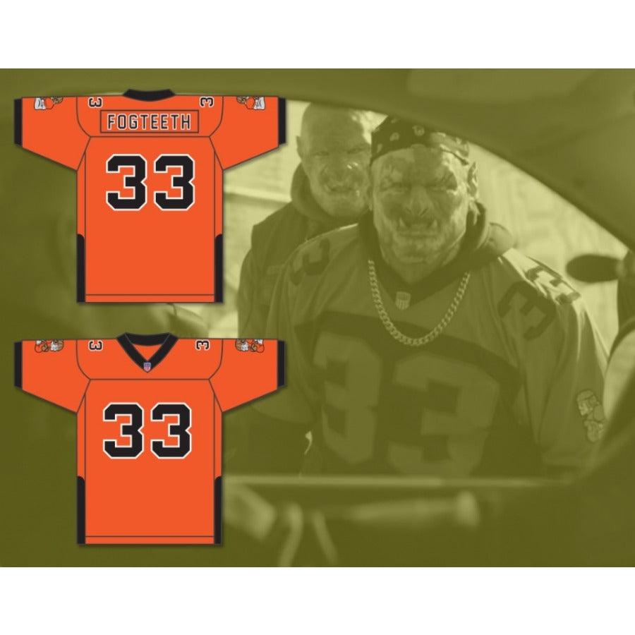 CUSTOM ANY Name BLACK/ORANGE ORC FOGTEETH 33 Football Jersey Stitched S-6XL