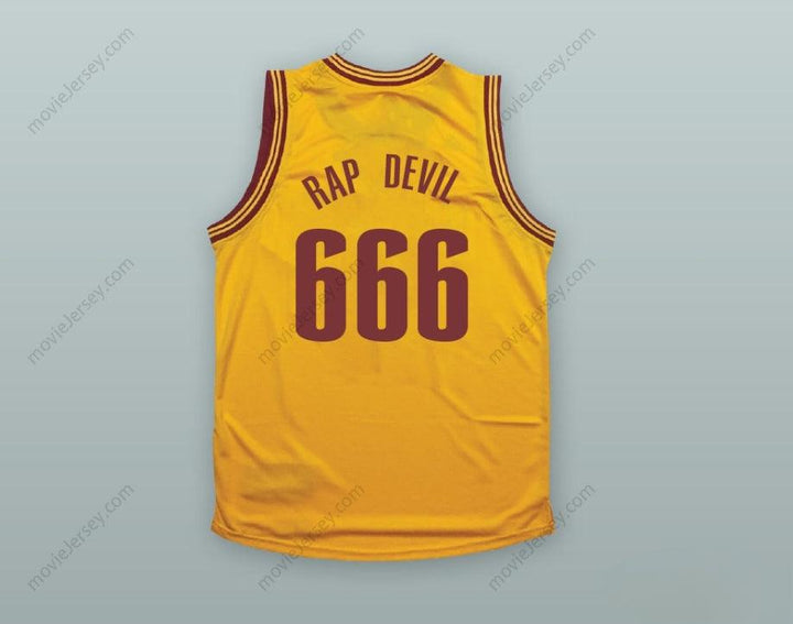 CUSTOM ANY Name Number MGK 666 RAP DEVIL YELLOW BASKETBALL JERSEY Top Stitched S-6XL