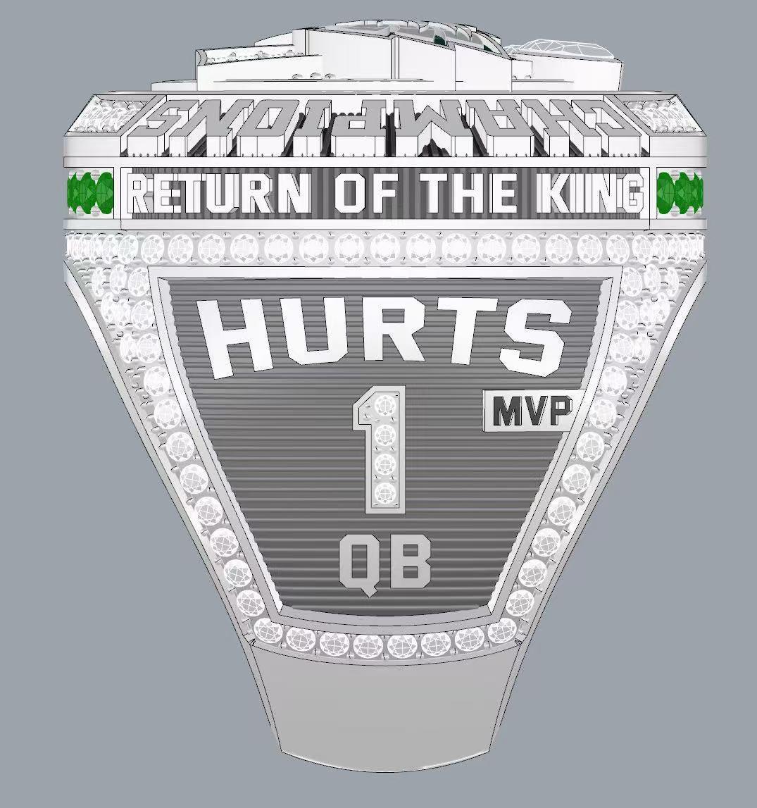 2024 -2025 Barkley Hurts SB Eagle Championship Title Band W Box Ring
