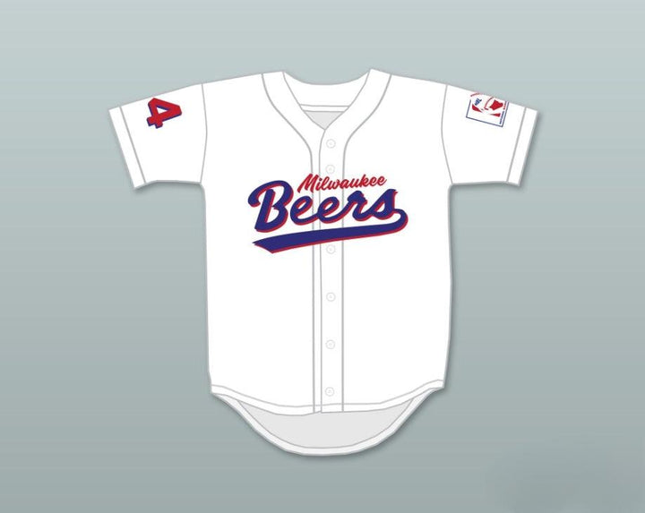 Custom Any Name Number JOE COOPER 44  BEERS DELUXE BASEKETBALL WHITE BASEBALL JERSEY Top Stitched S-6XL