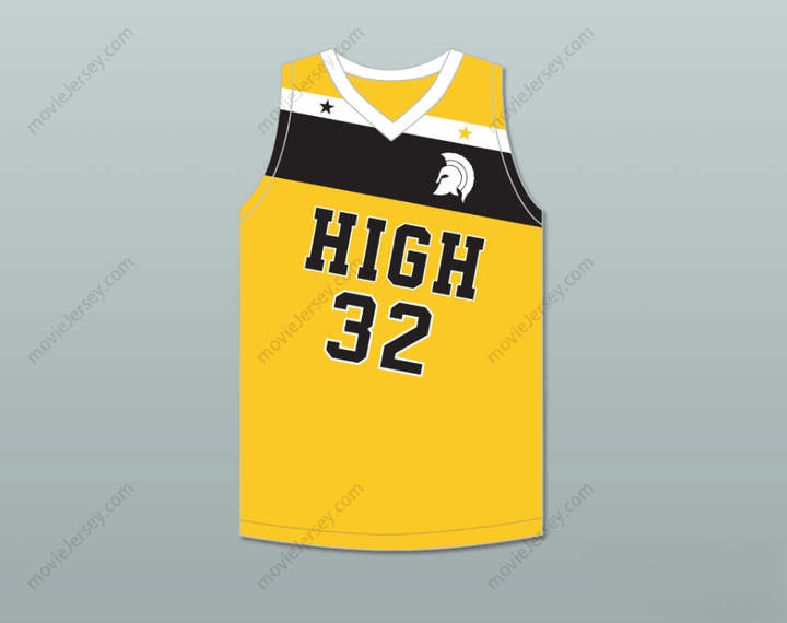 CUSTOM ANY Name Number DRAYMOND GREEN 32 SAGINAW HIGH SCHOOL TROJANS YELLOW GOLD BASKETBALL JERSEY 2 Top Stitched S-6XL