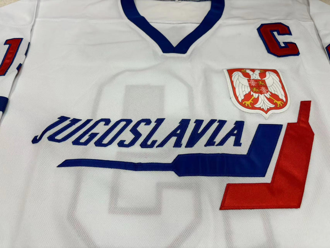 Custom Any Name Number MARKO KOVACEVIC 19 YUGOSLAVIA INTERNATIONAL HOCKEY JERSEY Top Stitched S-6XL