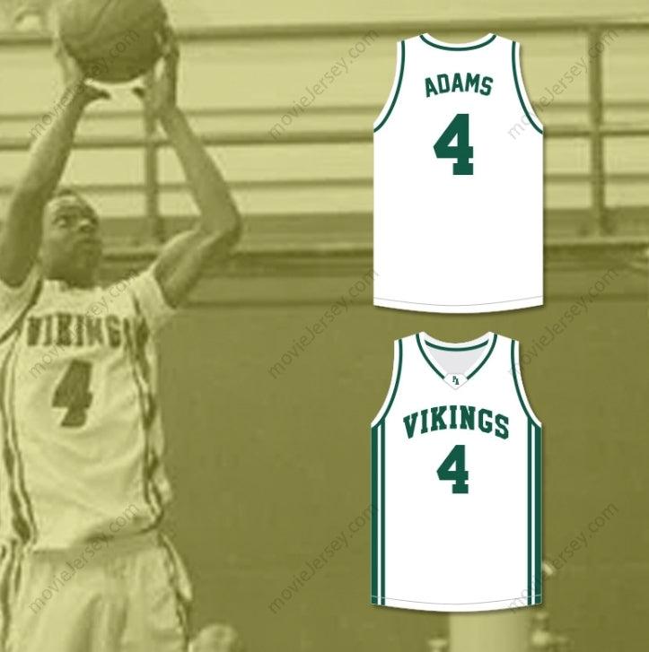 CUSTOM ANY Name Number DAVANTE ADAMS 4   HIGH SCHOOL VIKINGS WHITE BASKETBALL JERSEY Top Stitched S-6XL