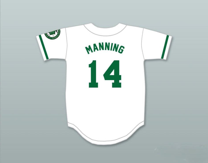 Custom Any Name Number ELI MANNING 14 ISIDORE NEWMAN HIGH SCHOOL WHITE BASEBALL JERSEY Top Stitched S-6XL