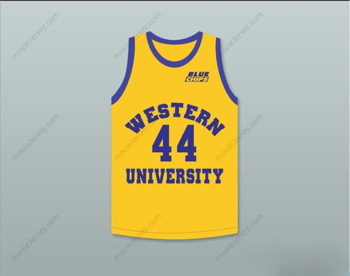 CUSTOM ANY Name Number ANTHONY C HALL TONY THE POINT SHAVER 44   YELLOW BASKETBALL JERSEY WITH BLUE CHIPS PATCH Top Stitched S-6XL