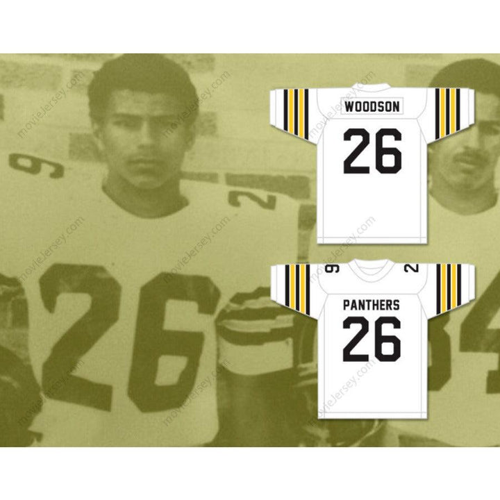 CUSTOM ANY Name Number ROD WOODSON 26 R. NELSON SNIDER HIGH SCHOOL PANTHERS WHITE FOOTBALL JERSEY Top Stitched S-6XL