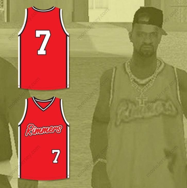 CUSTOM ANY Name Number GROVE STREET FAMILIES 7  RIMMERS RED BASKETBALL JERSEY Top Stitched S-6XL