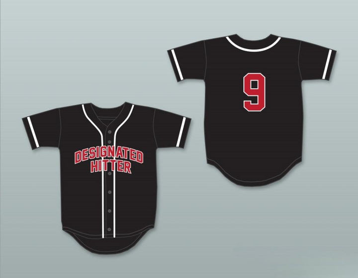 Custom Any Name Number DESIGNATED HITTER 9 BLACK BASEBALL JERSEY Top Stitched S-6XL