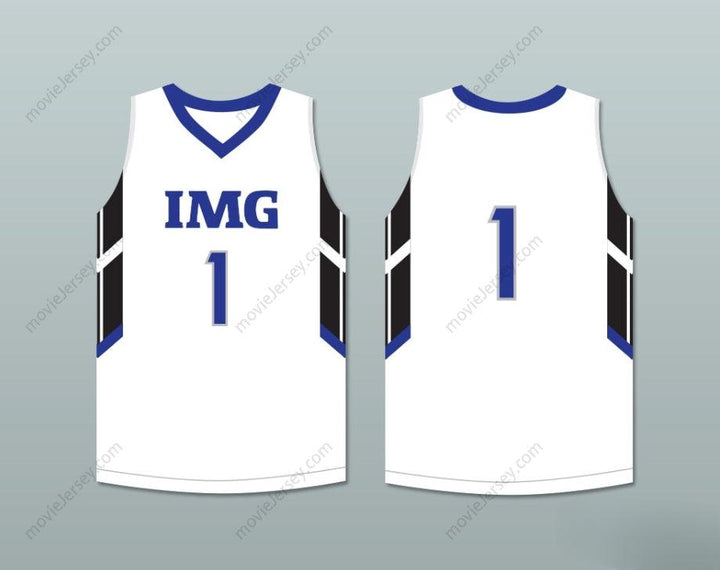 CUSTOM ANY Name Number PLAYER 1 IMG ACADEMY WHITE BASKETBALL JERSEY Top Stitched S-6XL
