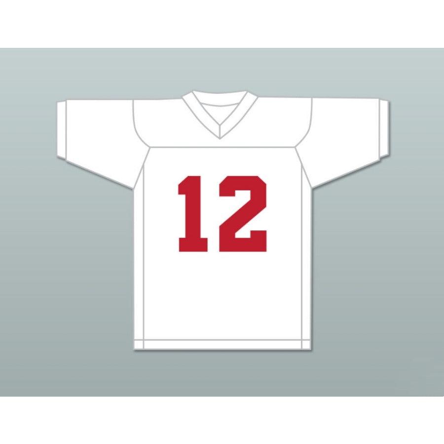 CUSTOM ANY Name WHITE PRACTICE GREG CIMA 12 MUSTANGS HIGH SCHOOL Football Jersey Top Stitched S-6XL