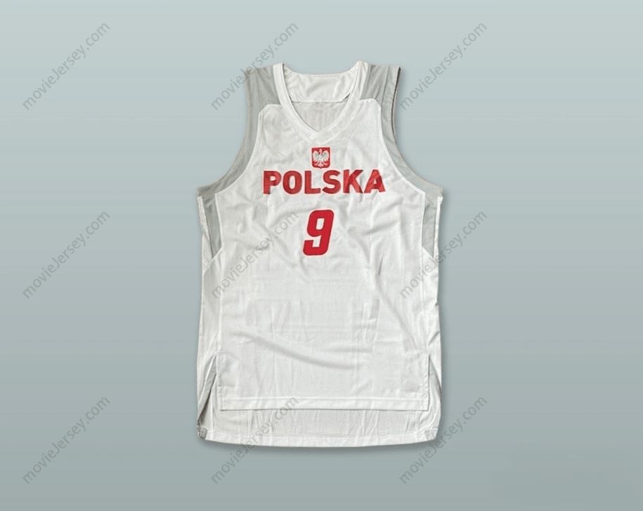 CUSTOM ANY Name Number MATEUSZ PONITKA 9 POLSKA POLAND WHITE BASKETBALL JERSEY Top Stitched S-6XL