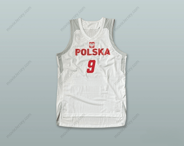 CUSTOM ANY Name Number MATEUSZ PONITKA 9 POLSKA POLAND WHITE BASKETBALL JERSEY Top Stitched S-6XL