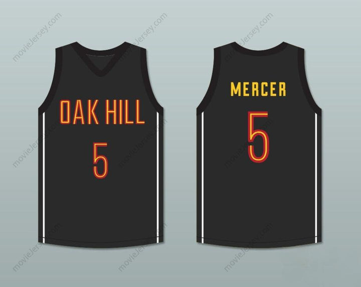 CUSTOM ANY Name Number RON MERCER 5 OAK HILL ACADEMY BLACK BASKETBALL JERSEY Top Stitched S-6XL