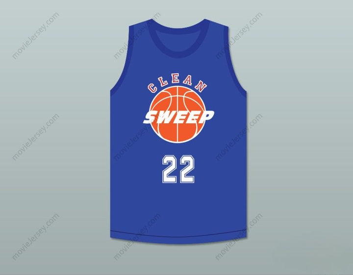 CUSTOM ANY Name Number WILLIE 22 CLEAN SWEEP BLUE BASKETBALL JERSEY SLAM DUNK ERNEST Top Stitched S-6XL