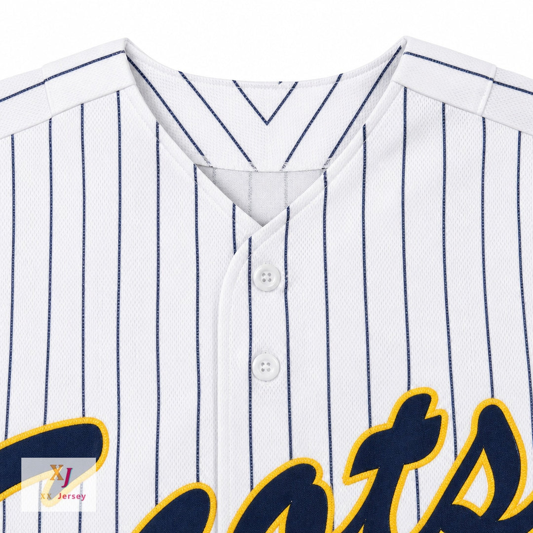 Custom Any Name Number CLAYTON KERSHAW 23 HIGHLAND PARK HIGH SCHOOL SCOTS WHITE PINSTRIPED BASEBALL JERSEY 2 Top Stitched S-6XL