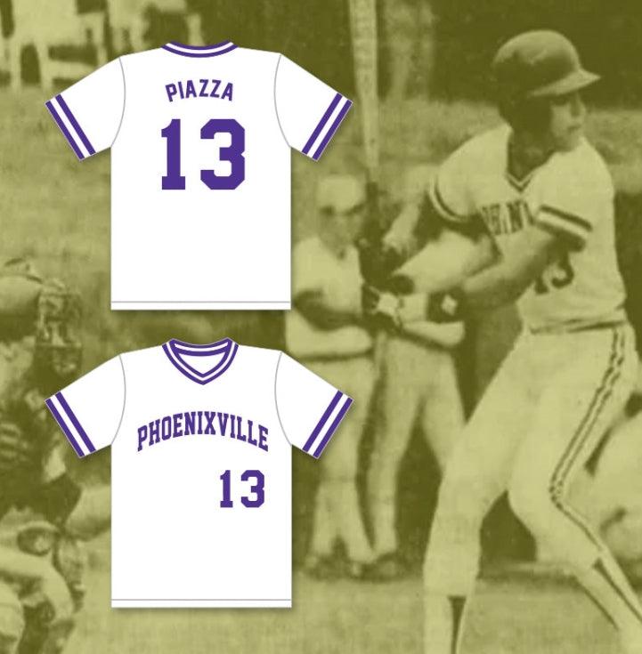 Custom Any Name Number MIKE PIAZZA 13  AREA HIGH SCHOOL PHANTOMS WHITE BASEBALL JERSEY 2 Top Stitched S-6XL