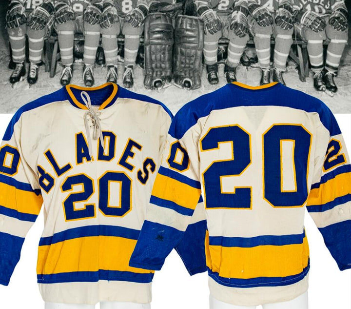 Custom Late-1960s WCHL Saskatoon Blades #20 Game-Worn HOCKEY JERSEY