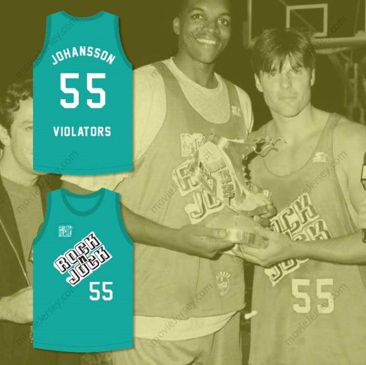 CUSTOM ANY Name Number PAUL JOHANSSON 55 VIOLATORS BASKETBALL JERSEY 3RD ANNUAL ROCK N' JOCK B-BALL JAM 1993 Top Stitched S-6XL