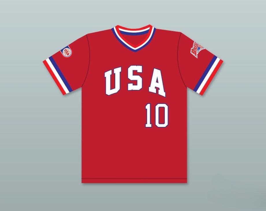 Custom Any Name Number GARY GREEN 10 1984 USA TEAM RED BASEBALL JERSEY Top Stitched S-6XL