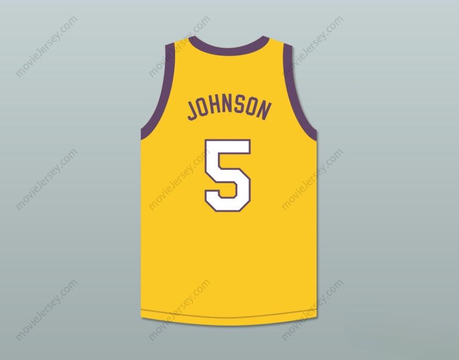 CUSTOM ANY Name Number SAFFRON JOHNSON 5   YELLOW BASKETBALL JERSEY MADTV SKIT Top Stitched S-6XL