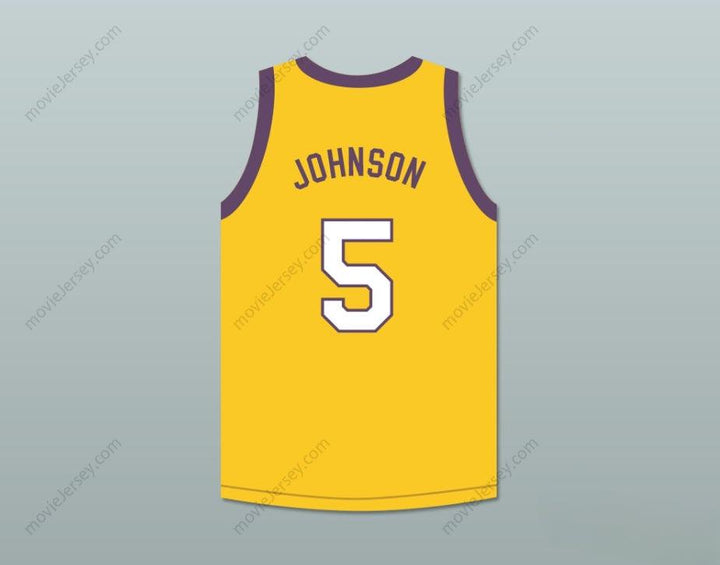 CUSTOM ANY Name Number SAFFRON JOHNSON 5   YELLOW BASKETBALL JERSEY MADTV SKIT Top Stitched S-6XL