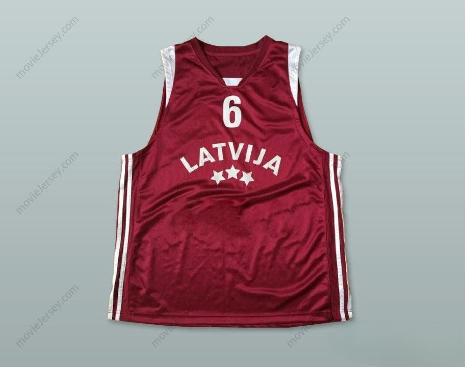CUSTOM ANY Name Number LATVIJA 6 NATIONAL TEAM MAROON BASKETBALL JERSEY Top Stitched S-6XL