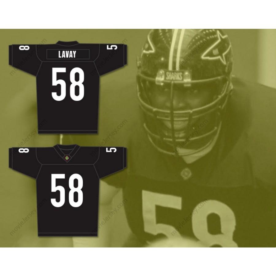 CUSTOM ANY Name Number LUTHER SHARK LAVAY 58 MIAMI SHARKS WHITE TRIM Football Jersey Top Stitched S-6XL