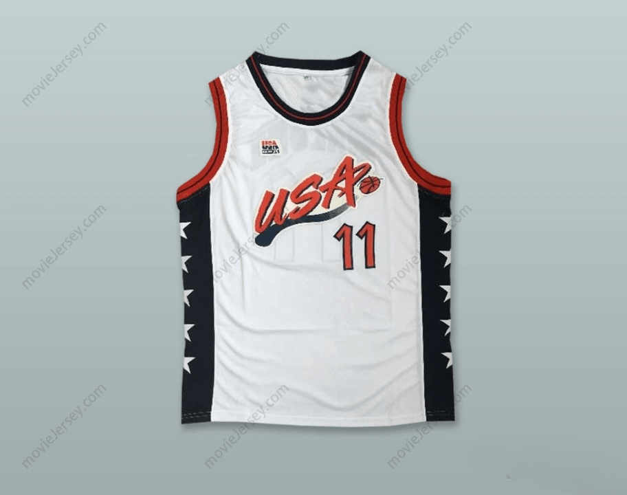 CUSTOM ANY Name Number 1996 KARL MALONE 11 USA TEAM HOME BASKETBALL JERSEY Top Stitched S-6XL