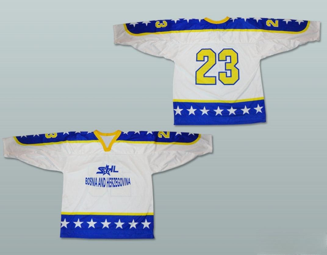 Custom Any Name Number BOSNIA AND HERZEGOVINA NATIONAL TEAM WHITE HOCKEY JERSEY ANY PLAYER OR NUMBER Stitched Top Stitched S-6XL