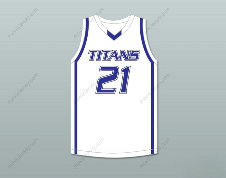 CUSTOM ANY Name Number DERRICK WHITE 21 LEGEND HIGH SCHOOL TITANS WHITE BASKETBALL JERSEY 1 Top Stitched S-6XL