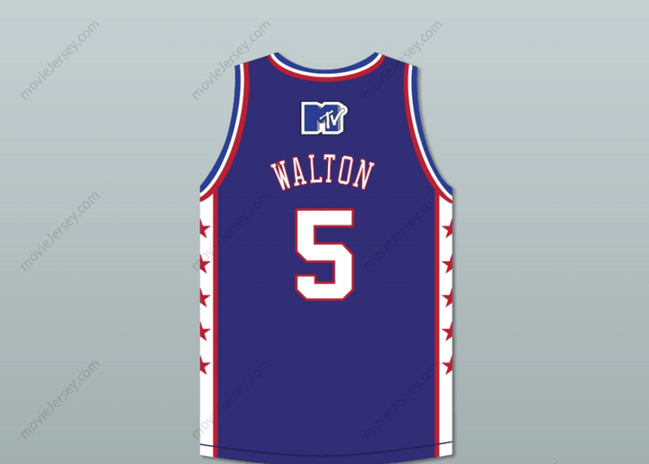 Custom Any Name Number Bill Walton 5 Bricklayers Basketball Jersey 7th Annual Rock N' Jock B-Ball Jam 1997 Top Stitched S-6XL